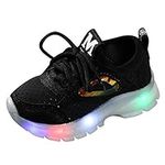 YDNGF 1-6 Years Old Baby Toddler Boys Girls LED Light Sneakers Kids Mesh Luminous Sport Running Shoes Walking Shoes (Black-1a,2-2.5Years)