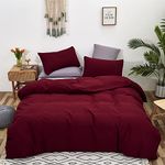 Cottonight Burgundy Comforter Cal King Claret Wine Red Bedding Comforter Set California King Women Dark Red Comforter Cotton Blanket Quilt Breathable Chic Modern Solid Comforter Set