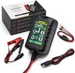 Unocho 6V/12V Battery Charger Maintainer 1.5A Automatic Trickle Charger Smart Float Charger for Car Motorcycle Lawn Mower Boat ATV Snowmobile Lead-Acid AGM GEL SLA VRLA WET Batteries
