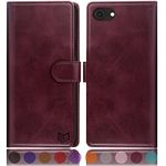 SUANPOT for iPhone 7/8/SE 2020/SE 2022 4.7" RFID Blocking Wallet case Credit Card Holder,Flip Book PU Leather Phone case Cover cellphone Women Men for apple iphone 7/8/SE 2020/SE 2022 case Wallet (Wine Red)