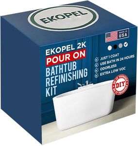 Ekopel Pour On Bathtub Refinishing Kit - No Smell - Easy 1 Coat Pour On Process - Made in The USA - Most Durable Never Peel Tub Reglazing - Longest Lasting Bathtub Paint - Bright Gloss White