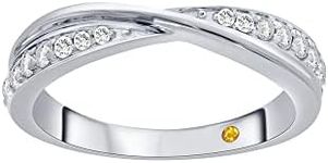 Lab Created Anniversary Diamond Ring for Women | 10K White Gold 1/4 CTW Diamond Promise Ring, Stackable Band and Wedding Band | Ring Size 8