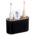 Shinowa Toothbrush Holder,Premium Toothbrush Organizer,Bathroom Storage Organizer for Electric Toothbrush, Toothpaste, Razor, Comb, Black