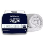 Night Comfort All Season Deluxe Feels Like Down Anti Allergy 10.5 Tog Duvet - 100% Microfibre Cover Filled with Thick Ultra Bounce Hollowfibre Quilt, Double