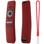 Oboe Silicone Tv Remote Cover Compatible with Samsung Smart Tv Remote BN59-01312A QLED 8K 4K Protective Remote Case with Remote Loop (Wine Red) [Remote NOT Included]