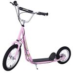 HOMCOM Adult Teen Push Scooter Kids Children Stunt Scooter Bike Bicycle Ride On Alloy Wheel Pneumatic Tyres (Pink)