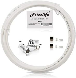 Frizzlife IMC-2 Ice Maker Fridge Water Line Installation Kit Fits for 3/8” Braided Hose Connection Braid Hose Connect Water Filter System
