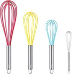 HOTEC 4 Pieces Silicone Whisks Set,