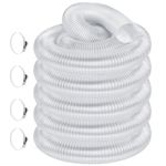 Elecoman 4" x 50' Heavy PVC Dust Collection Hose,Flexible Clear Debris and Fume Collection Hose with Stainless Steel Hose Clamps for Dust Collectors with 4" Ports, Ideal for Shop Vacuums