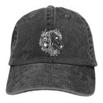 Wisedeal Women's Floral Horse Hat Vintage Distressed Adjustable Washed Baseball Cap for Men Women Horse Lover Black