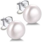 Silvora Pearl Studs Earrings 8mm Fr