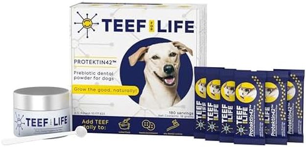 Teef For Life Protektin42 Plant-Derived Prebiotic Dental Powder for Dogs, Daily Dental Care, Clinically-Proven Formula Naturally Fights Plaque and Tartar, Dental Kit with 180 Servings
