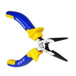 S&R Long Nose Pliers (Radio Pliers) with a Cutting Edge 165 mm, 2-Component Non-Slip Handles