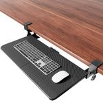 NearHub Large Keyboard Tray Under Desk Pull Out with Extra Sturdy C Clamp Mount System, 26'' (30‘’ Including Clamps) x 11 Inch Steady Slide-Out Platform Computer Drawer Mouse Tray for Typing (Black)