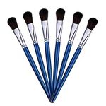 Thinp 6 Pcs Painting Brush for Acrylic Painting,Oval Mop Brush Size 0.98" Blending Brushes for Acrylic Painting Mop Paint Brush with Short Handle Artist Paint Brushes for Acrylic Gouache Watercolor