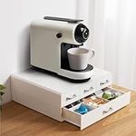 Navaris Coffee Pods Holder in Cream - Coffee Machine Stand and Pod Capsule Storage Drawer - Capsule Holders with 4 Drawers for Maximum Organisation - Easy to Clean - Modern Design