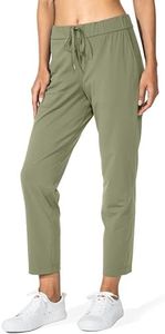 G Gradual Women's Pants with Deep Pockets 7/8 Stretch Sweatpants for Women Athletic, Golf, Lounge, Work (Matcha Green, Large)
