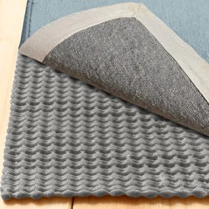 GORILLA GRIP® Premium Dual Sided Thick 8x10 Rug Gripper Pad for Hardwood Floors, Breathable Slip Resistant Pad Grips Under Carpet Area Rugs for Hard Surface Floor Protection, Easy Trim Mats, Grey
