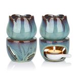 ComSaf Wax Melt Burners Essential Oil Burner Set of 2, Aromatherapy Aroma Burner Ceramic Oil Candle Diffuser Tealight Tart Wax Burner Home Bedroom Decor Christmas Housewarming Gift