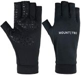 Mount Tec Unisex Summer Outdoor UV Protective Fingerless Gloves Men’s Women’s UPF50+ Sunscreen Driving Hiking Golfing Fishing Gloves (Black, Small)
