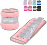 Ankle Weights, Wrist Leg Arm Weights for Women Men with Adjustable Straps, Strength Training Weighted for Running Walking Fitness Gym Workout - 2LBS Pair (1 LB Each Weight), Light Pink