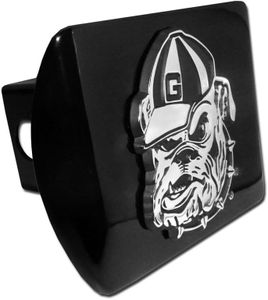 Elektroplate Georgia Bulldogs with Bulldog Black Metal NCAA Trailer Hitch Cover Fits 2 Inch Auto Car Truck Receiver