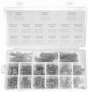 CREEYA 225Pcs Small Compression Spring Assortment, 15 Different Sizes, Wire Diameter 0.6mm 0.8mm 1mm, Outer Diameter 8mm 9mm 9.5mm, Length 10mm 20mm 50mm for Repair Replacement