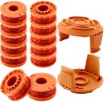 WA0010 Trimmers Spool Line 10ft 0.065 ",Replacement fit for Worx Trimmer/Edger Weed Eater WG180 WG163,with WA6531 Spool Cap Covers (12 Line Spools+2 Cap)