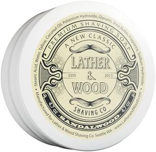 Lather & Wood Shaving Soap - Sandalwood - Simply The Best Luxury Shaving Cream - Tallow - Dense Lather with Fantastic Scent for The Worlds Best Wet Shaving Routine. 4.6 oz (Sandalwood)
