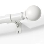 Joydeco White Curtain Rods for Windows 32 to 88 inches, 1 inch Diameter Heavy Duty Adjustable Curtain Rods for Bedroom, Sliding Glass Doors, Outdoor, Patio