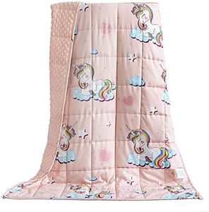 Uttermara Kids Weighted Blanket, Ultra Cozy Minky Fleece and Cotton, Reversible Heavy Blanket Great for Calming and Sleeping