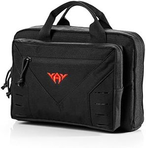 YAKEDA Tactical Shooting Gun Range Bag Tactical Pistol Range Go Bag with Adjustable Shoulder Straps-A88080