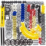 TEESE 233pcs Technic-Gears-Differential kit, Compatible with Technic-Parts, for STEM MOC Technic-Project-Bulk-Blocks (Random Color)