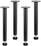 GarveeTech 28" H Adjustable Table Legs, Metal Table Legs, Furniture Legs for Desk, Heavy Duty Pipe Legs for Office Table, Dining Table, Computer Table and Countertops, (Black, Set of 4)