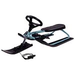 STIGA Snowracer ICONIC Classic Steering Sledge with Steering Wheel and Brakes for Children from 5 Years Old - Teal/Black