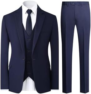 Allthemen Trajes de Hombre 3 Piezas Boda un botón Solapa Slim Fit Chaqueta Formal Color sólido clásico