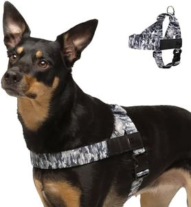 DF Co. Dog Harness | Chafe Resistant Webbing, Adjustable Neck & Chest, and Heavy Duty D-Ring | Sturdy, Comfortable, Easy to Use | Grey Camo, Size XL
