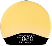 Wake Up Light Sunrise Alarm Clock for Kids, Heavy Sleepers, Bedroom, White Noise Sound Machine with 5W Stereo Bluetooth Speaker, 25 Natural Sounds, Dual Alarms, 17 Color Night Lights, Ideal for Gift