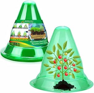 【10 Pieces】 Garden Cloches for Plants, Large Plant Covers Plant Protectors Transparent Bell Jar Cloches to Protect Plants from Birds, Slugs, Frost, Freeze Weather, 10.6" D x 9.5" H, Green