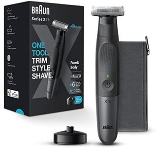Braun Series XT5 5300, Hybrid Electric Mens Trimmer for Face & Body, Beard Trimmer & Body Shaver, with Protective SkinSecure and Two-Way Comb & Flex Head for Quick Grooming, Waterproof,