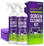 Screen Mom Screen Cleaner Spray (32oz) 2 x 16oz Bottles - TV Screen Cleaner, Computer Screen Cleaner, for Laptop, Phone, Ipad - Laptop Cleaning Kit Electronic Cleaner - 2 Microfiber Towels Included