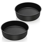 HaWare 10 Inch Cake Pan Set of 2, Non-Stick Round Baking Pans Tin, Stainless Steel Core Bakeware for Layer Cakes, Cheesecake, Birthday, Wedding Cake, Non-Toxic Cake Mold, Straight Side & 2.8 Inch Deep