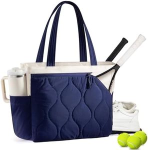 Sucipi Tennis Gym Bag for Women - Tennis Tote Bag Holds 2 Rackets with Shoe Compartment & Wet Pocket, Water-Resistant Duffel Bags fits up to 15.6" Laptop for Work Travel Weekend, Dark Blue