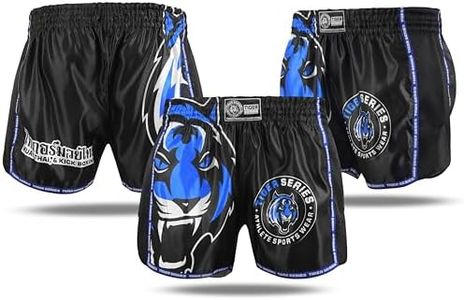 Tiger Pro Muay Thai Boxing Shorts for Training and Kick Boxing, Combat Sports - Multiple Color Options (as1, alpha, m, regular, regular, Blue/Black)