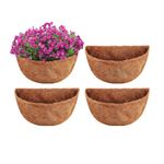 CWOQOCW 3 Pcs 16Inch Half Round Replacement Coco Liner, Half Circle Coconut Fiber Replacement Hanging Basket Coco Liners for Wall Hanging Baskets Garden Plant Flower Pot (16 inches)