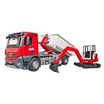 Mb Arocs Truck with Roll-Off- Container and Schaeff Mini Excavator