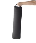 Halfmoon 26" Prana Yoga Bolster Pillow for Meditation and Support - Rectangular Yoga Cushion with Carry Handle 100% Cotton (Charcoal, Full)