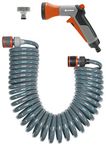 GARDENA city gardening Terrace Hose 10 m: Spiral hose, ideal for balcony/terrace/front garden, no rolling/unrolling, automatically winds back up after use, with pulse sprayer (18424-20)