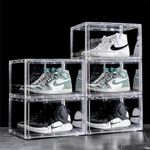 HOOBRO Multipurpose Sneaker Containers Bins, Shoe Storage Box, Clear Plastic Stackable Organizer for Closet, Space Saving Foldable Shoe Sneaker Containers Bins Holders