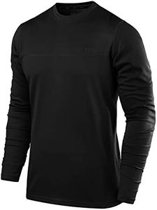 TCA Men's Element Long Sleeve Crew Neck Running Top - Black Stealth, Small